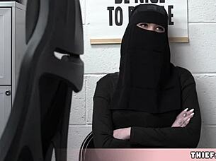 Cute Muslim Chick Hides Stolen Goods