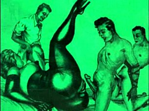 I admire this vintage erotic art collection.