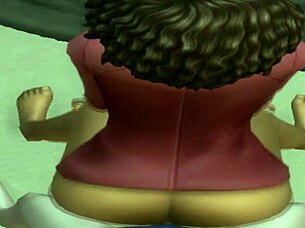 Ebony girl at house party gets bent over