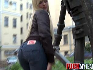 fully clothed babe endures anal penetration in homemade reality setting