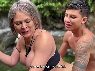 Asian stepson gets a rough and wild blowjob from his mom