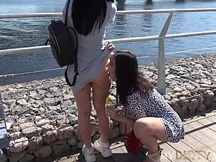 Brunette Lured Into Anal Sex With Classy Milf And Her Husband