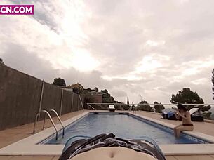 That horny young Latina neighbor wants to fuck in the pool outdoors POV style.