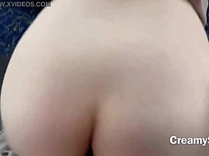 Swallow hot cum in risky public sex on ferris wheel, bent over with big tits.