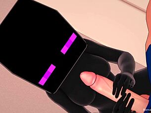 Novia Se Viste Por Completo De Enderman Para Jugar En Su Cama Hentai 3d Minecraft.