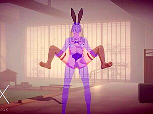 sexy fantasy girl in outfit plays 3d hentai game