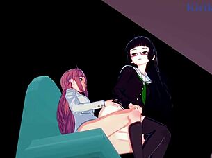 Marika Kato and Chiaki Kurihara dive into wild futanari and lesbian hentai play!