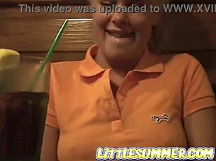 Teen In Braces Rubs In Public Summer