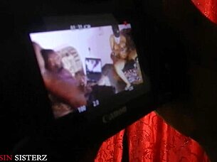 Stepbrother watches as stepmother gets naughty on laptop