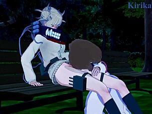 ochako and himiko toga indulge in futanari masturbation and creampie hentai