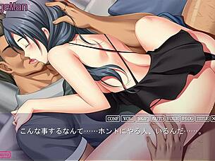 Anime couple in Kabe no mukou no tsuma no koe - nodoka 2, so exciting! 😍