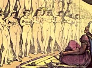 Vintage illustration with intriguing erotic elements