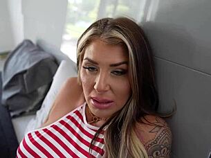 Blonde Fucks Stepson in Cuckold Scene