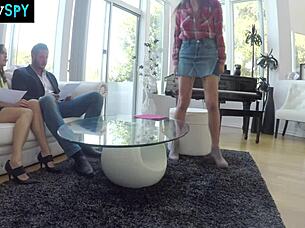 Wife catches hubby fucking nanny.