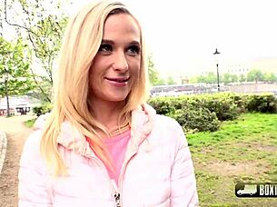 Blonde Crystal Caytlin enjoys public sex