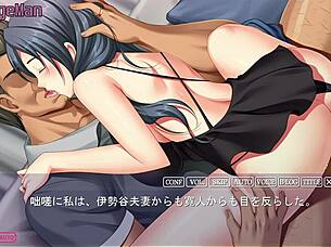 Anime couple in Kabe no mukou no tsuma no koe - nodoka 2, so exciting! 😍