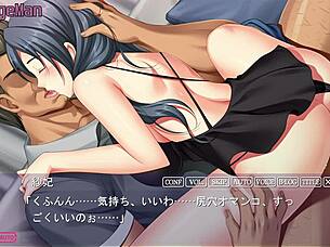 Anime couple in Kabe no mukou no tsuma no koe - nodoka 2, so exciting! 😍