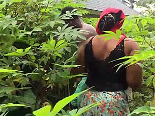 Beautiful stepmom Big cock fucking in the bush