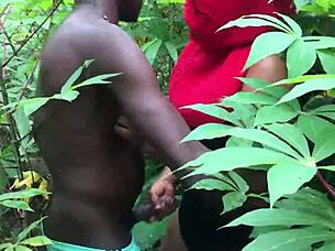 Beautiful stepmom Big cock fucking in the bush