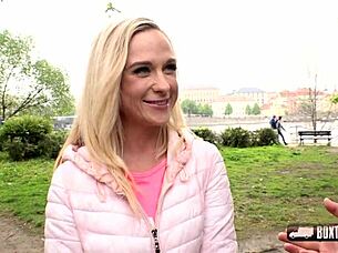 Blonde Crystal Caytlin enjoys public sex