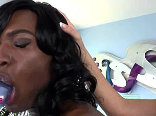 Bio girl toys black shemale with big cock anal.