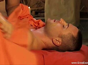 gentle genital massage session unfolds slowly