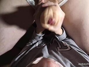 Babe gives intense blowjob and handjob in female POV!