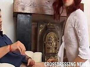 Crossdressing sissy slut loves blowjob and anal with ebony latina!