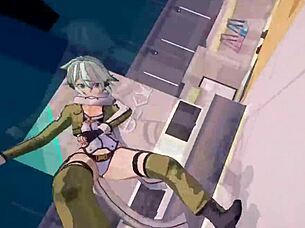 swort art online virtual foot fetish with blowjob and footjob