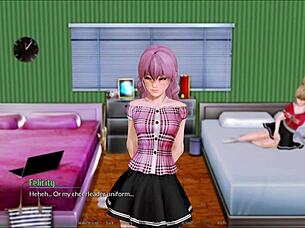 harem hotel 114 in anime game setting.