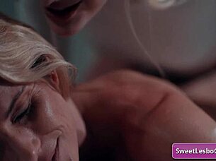 Lovely busty blonde lesbos lena paul sinn sage deep sex massage strong orgasms!