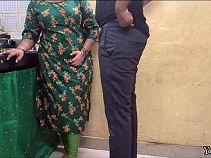 Aunt caught her sister watching porn in the kitchen