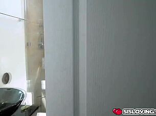 Oh yes, stepbro fucks scarlett bloom doggystyle in shower!