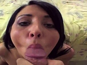 Brunette milf pornstar gives blowjob and gets facial in hd cumpilation.