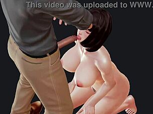 hentai 3d chick with big boobs gets fucked hard 😏