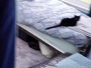 two tattooed twinks fuck on my bed with big cocks.