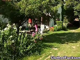 Beautiful girls in a hot threesome with a strap-on