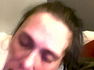 Feeling the intense pleasure of licking and slurping on this massive cock