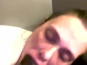 Feeling the intense pleasure of licking and slurping on this massive cock