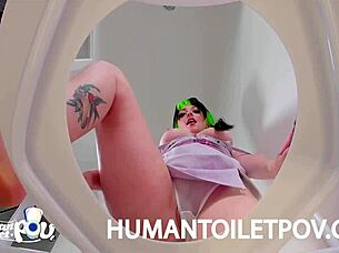 Goth Kittycamtime Humiliated as Human Toilet in Femdom POV