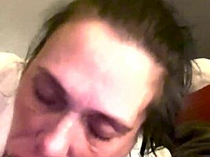 Feeling the intense pleasure of licking and slurping on this massive cock