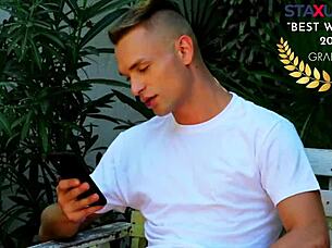 I catch the gardener masturbating in the garden and offer him help.