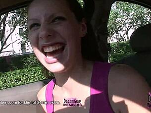 Zoe Bares Great Tits and Pussy in Public