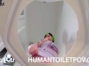 Goth Kittycamtime Humiliated as Human Toilet in Femdom POV