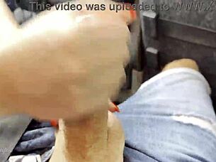 Fat European Milf Gives Risky Blowjob on Travel Bus