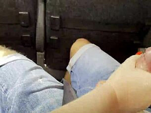 Fat European Milf Gives Risky Blowjob on Travel Bus