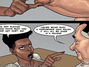 Lesbian chick faces brutal, painful pounding by monster cock at work. First time turns rough in Mayor Season 4 Ep 8.