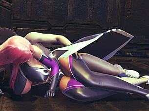 Makai Kishi gets her tight pussy fucked in spooning pose, cumming hard on the floor