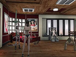 BDSM Mistress in Latex Dominates 3D Cartoon Fetish