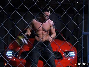 can this strong gay couple handle fucking on the red car roof?